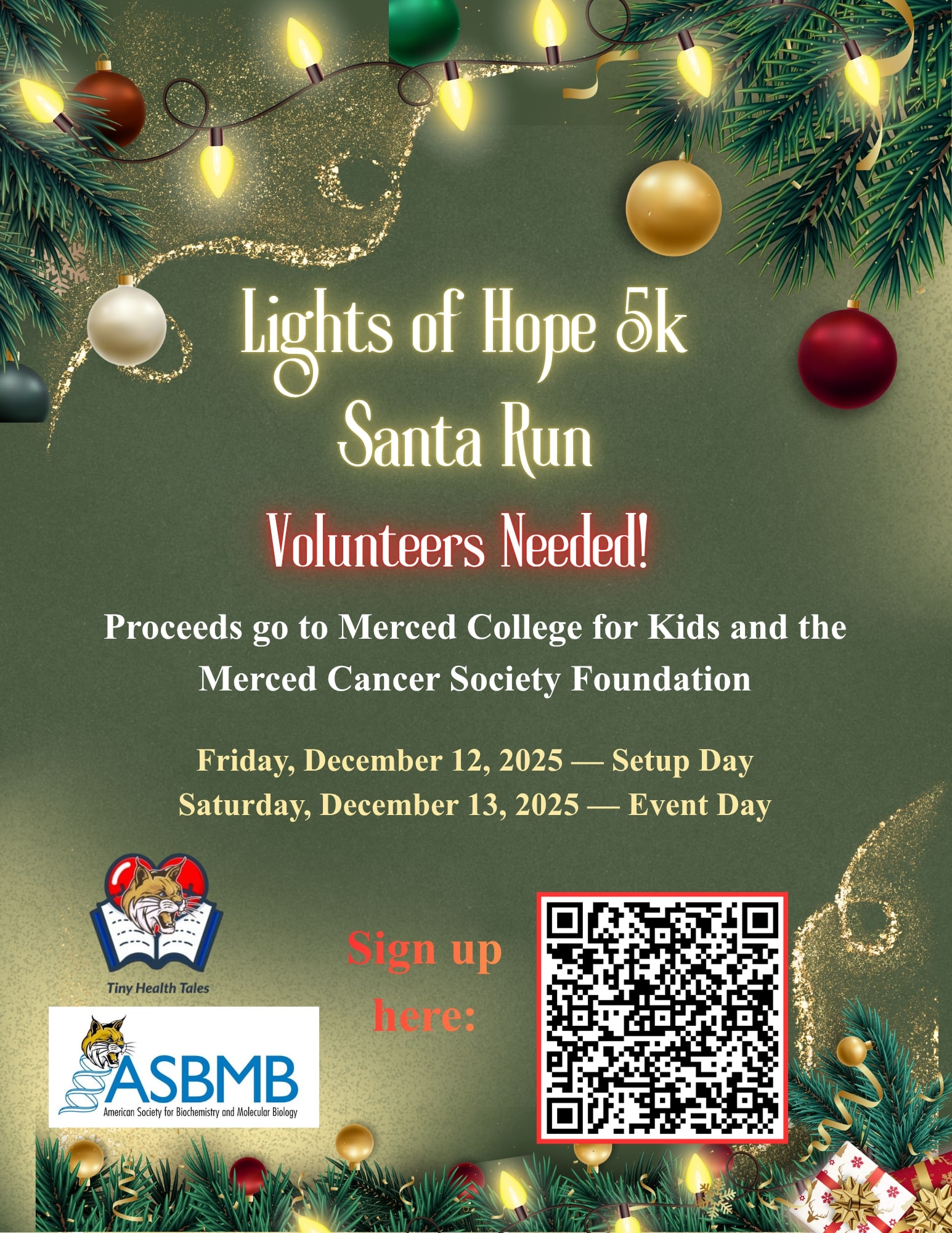 Lights of Hope 5k Santa Run Flyer